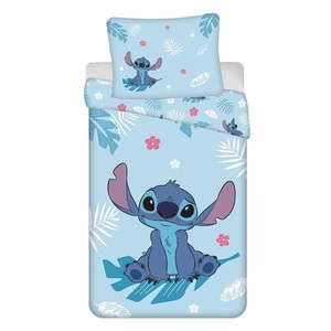 Modré bavlnené detské obliečky na jednolôžko 140x200 cm Lilo and Stitch "Blue" – Jerry Fabrics vyobraziť