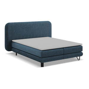 Modrá boxspring posteľ 160x200 cm Ilima – Makamii vyobraziť