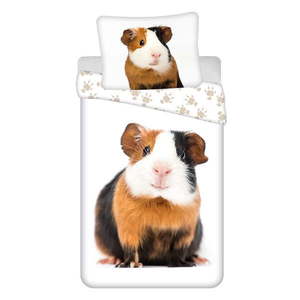 Biele bavlnené detské obliečky na jednolôžko 140x200 cm Guinea Pig – Jerry Fabrics vyobraziť