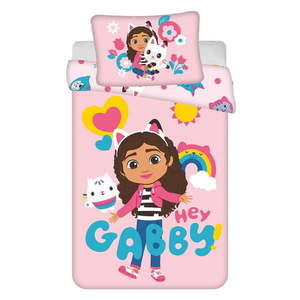 Ružové bavlnené detské obliečky do postieľky 100x135 cm Gabby's Dollhouse – Jerry Fabrics vyobraziť