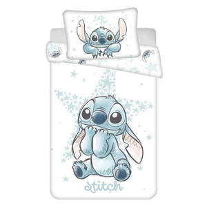 Biele bavlnené detské obliečky do postieľky 100x135 cm Lilo and Stitch "White Star" – Jerry Fabrics vyobraziť