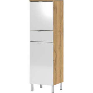 Biela skrinka s dubovým dekorom Germania Mauresaa, výška 120 cm vyobraziť