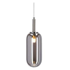 Antracitové LED závesné svietidlo so skleneným tienidlom ø 13 cm Fiuggi – Candellux Lighting vyobraziť