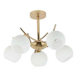 Stropné svietidlo so skleneným tienidlom v bielo-zlatej farbe 52x52 cm Amos – Candellux Lighting vyobraziť