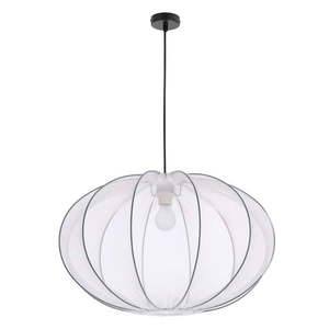 Biele závesné svietidlo s textilným tienidlom ø 60 cm Mellow – Candellux Lighting vyobraziť
