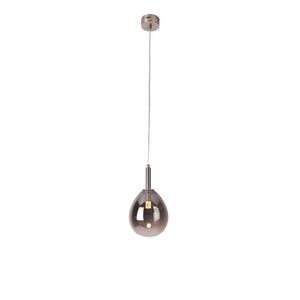 Sivé LED závesné svietidlo so skleneným tienidlom Lukka – Candellux Lighting vyobraziť