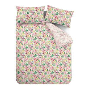 Ružové predĺžené obliečky na dvojlôžko 230x220 cm Tilly Floral – Catherine Lansfield vyobraziť