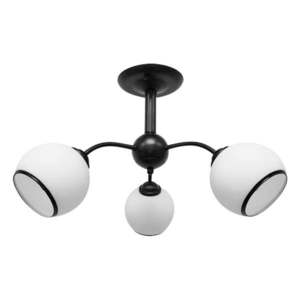Čierno-biele stropné svietidlo so skleneným tienidlom 56x56 cm Marinen – Candellux Lighting vyobraziť