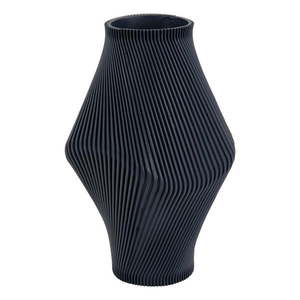 Tmavomodrá váza z polyresínu (výška 30 cm) Twisted Rib – PT LIVING vyobraziť