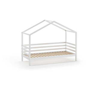 Biela domčeková detská posteľ z borovicového dreva s roštom 90x200 cm Dallas – Vipack vyobraziť