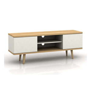Biely TV stolík v dekore duba 140x52 cm Alana - Støraa vyobraziť