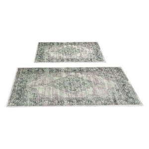 Zeleno-sivé kúpeľňové predložky v súprave 2 ks 60x100 cm – Foutastic vyobraziť