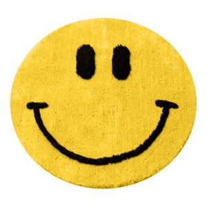 Žltá kúpeľňová predložka ø 90 cm Yellow Smile – Foutastic vyobraziť