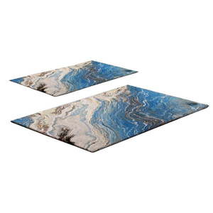 Modré kúpeľňové predložky v súprave 2 ks 60x100 cm – Foutastic vyobraziť