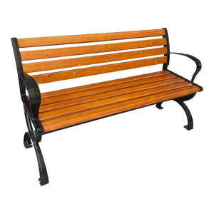 Dreveno-kovová záhradná lavica v prírodnej farbe Norwich – Garden Pleasure vyobraziť