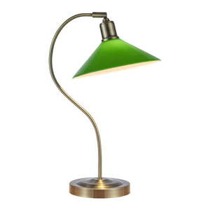 Stolová lampa so skleneným tienidlom v zeleno-mosadzovej farbe (výška 49 cm) Vela – Markslöjd vyobraziť