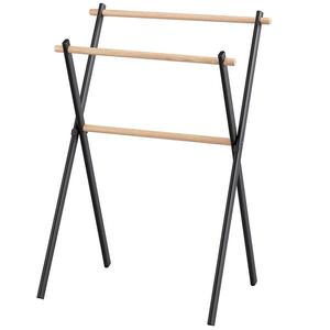 Stojan na osušky Nn6195 59x40x87cm čierny/bambus vyobraziť