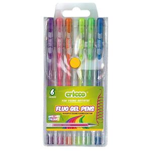 Gélové perá fluo Cricco 6 farieb vyobraziť