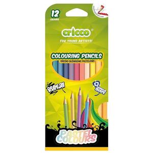 Farbičky trojhranné Cricco pastelové 12 farieb vyobraziť