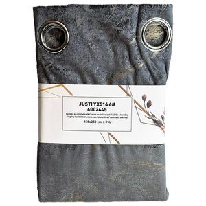 Záves na krúžkoch Velvet Justi YX514/6 135x250 cm sivý vyobraziť