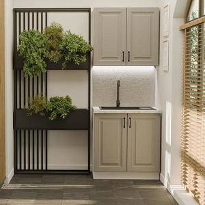 Kuchynská Linka Stilo Clay grey/biela 80cm bez pracovnej dosky vyobraziť