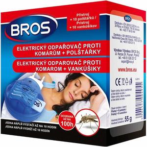 BROS Odparovač elektrický proti komárom, vankúšiky 10 ks vyobraziť