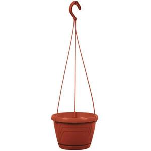 Závesný kvetináč LOGATO s podmiskou plast 20x15 cm terakota vyobraziť