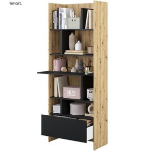 Dig-net nábytok Regál Lenart BED CONCEPT BC-22 | dub artisan / čierna vyobraziť