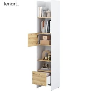 Dig-net nábytok Regál Lenart BED CONCEPT BC-23 | biela / dub artisan vyobraziť