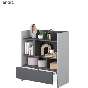 Dig-net nábytok Regál Lenart BED CONCEPT BC-25 | sivá / grafit vyobraziť
