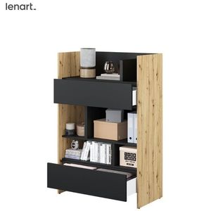 Dig-net nábytok Regál Lenart BED CONCEPT BC-26 | dub artisan / čierna vyobraziť
