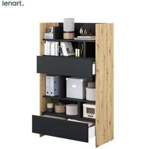 Dig-net nábytok Regál Lenart BED CONCEPT BC-27 | dub artisan / čierna vyobraziť