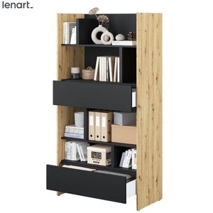 Dig-net nábytok Regál Lenart BED CONCEPT BC-28 | dub artisan / čierna vyobraziť
