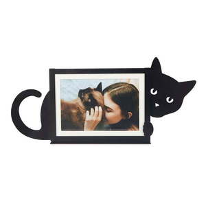 Čierny kovový stojací rámček 36x16 cm Hidden Cat – Balvi vyobraziť