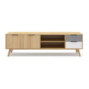 TV stolík z borovicového dreva v prírodnej farbe 180x53 cm Elfa - Marckeric vyobraziť