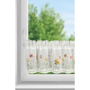 ArtFir Krátka záclona NATI P | biela/červená 150 x 30 cm vyobraziť