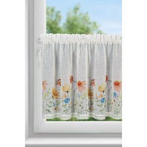ArtFir Krátka záclona NATI P | biela/červená 150 x 60 cm vyobraziť