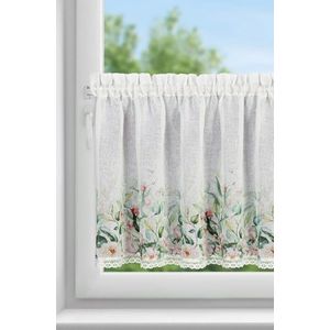 ArtFir Krátka záclona ESTERA P | biela/zelená 150 x 60 cm vyobraziť