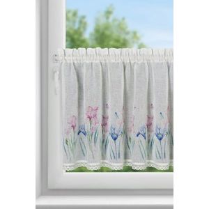 ArtFir Krátka záclona DOLOREZ P | biela/fialová 150 x 60 cm vyobraziť