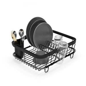 Čierny nastaviteľný oceľový odkvapkávač 37x29 cm Sinkin – Umbra vyobraziť