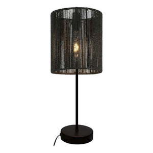 Čierna stolová lampa s tienidlom z trstinového výpletu (výška 48 cm) Foresto – GTV vyobraziť
