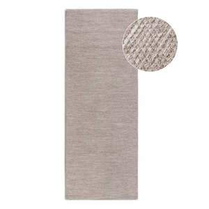 Béžový ručne tkaný behúň s prímesou vlny 80x200 cm Pradesh Linen White – Elle Decoration vyobraziť