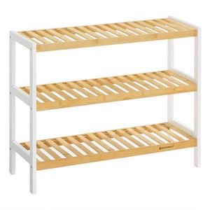 Boxxx REGÁL NA TOPÁNKY, prírodná farba, biela, bambus, 70/55/26 cm vyobraziť