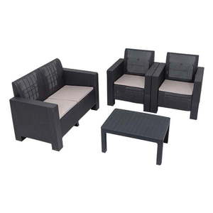 Antracitová záhradná lounge súprava pre 4 Aksu – Floriane Garden vyobraziť