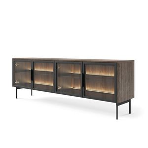 ArtLas TV stolík NAIRE 181 4D s LED osvetlením | dub dunin vyobraziť