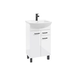 ArtDef Kúpeľňová skrinka NOVELTY White D50 2D1S s umývadlom Tomaso 50 | 50 cm vyobraziť