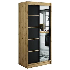 Skriňa Halifax V2 100 Dub Artisan/čierna/Zrkadlo vyobraziť
