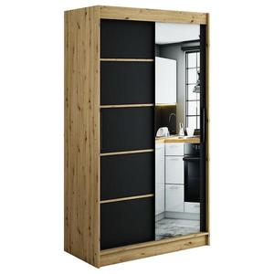 Skriňa Halifax V2 120 Dub Artisan/čierna/Zrkadlo vyobraziť