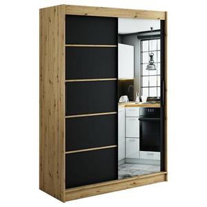 Skriňa Halifax V2 150 Dub Artisan/čierna/Zrkadlo vyobraziť