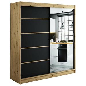 Skriňa Halifax V2 200 Dub Artisan/čierna/Zrkadlo vyobraziť
